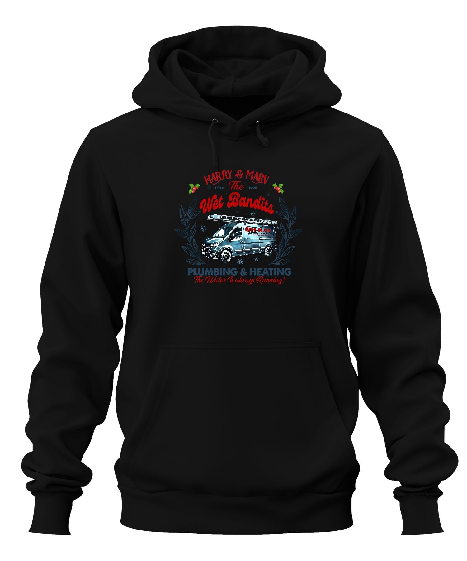 Printera Unisex Black Harry & Marv Wet Bandits Plumbing Heating - Christmas Xmas Hoodie Hoodie, Xxl