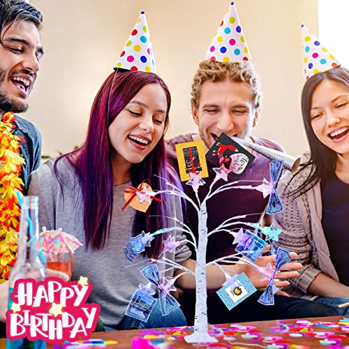 Money Tree Gift Holder - Colorful Light Gift Card Tree Display For Birthday With 12 Clips, 1.8Ft Tall Photo Cash Lottery Ticket Holder Unique Desktop Home Decorations #TOP2