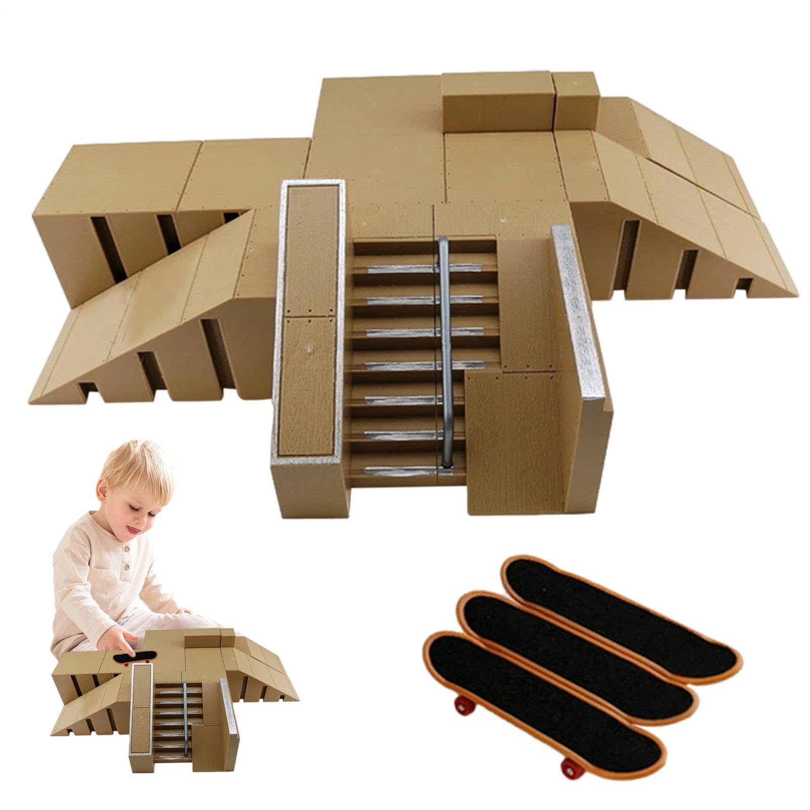 Mini planche de Skate Park, ensemble de rampe de touche, jouet d'entraînement avec plusieurs modèles, accessoire de skateboard à doigts, kit de loisirs avec assemblage facile, aire de jeu de skateboar