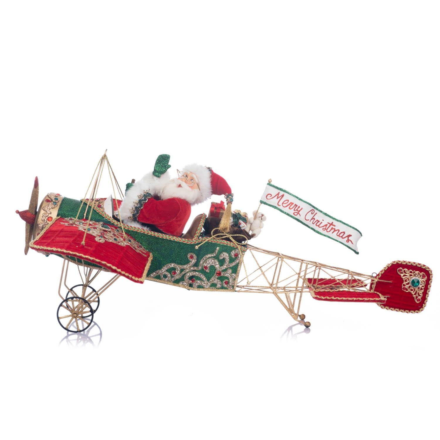 Katherine's Collection 2023 Christmas in The City 28"x12" Santa in Plane Figure