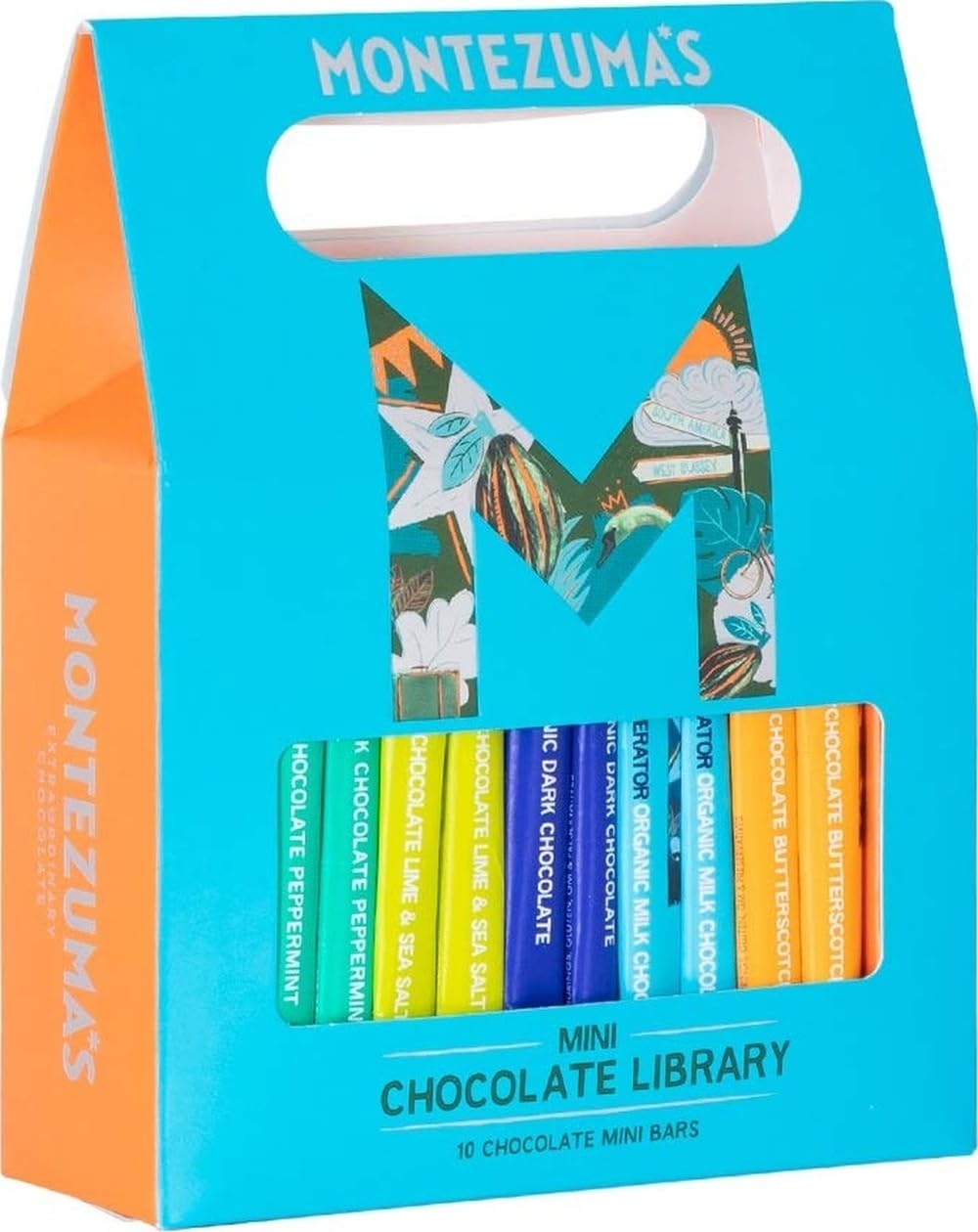 Montezuma's Mini Bar Library, Mini Chocolate Bars In Various Flavours, Gluten Free, 10 x 25g Mini Bars (250g Total)