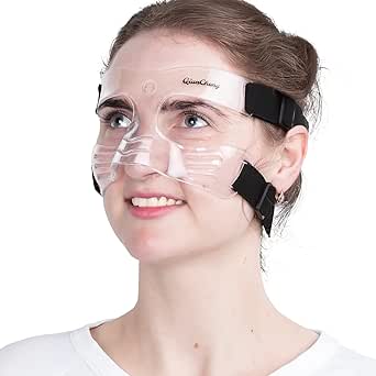 QianCheng Nose Guard Face Shield for Broken Nose for Children Teenagers Women - Adjustable Face Mask with Padding Carring Bag