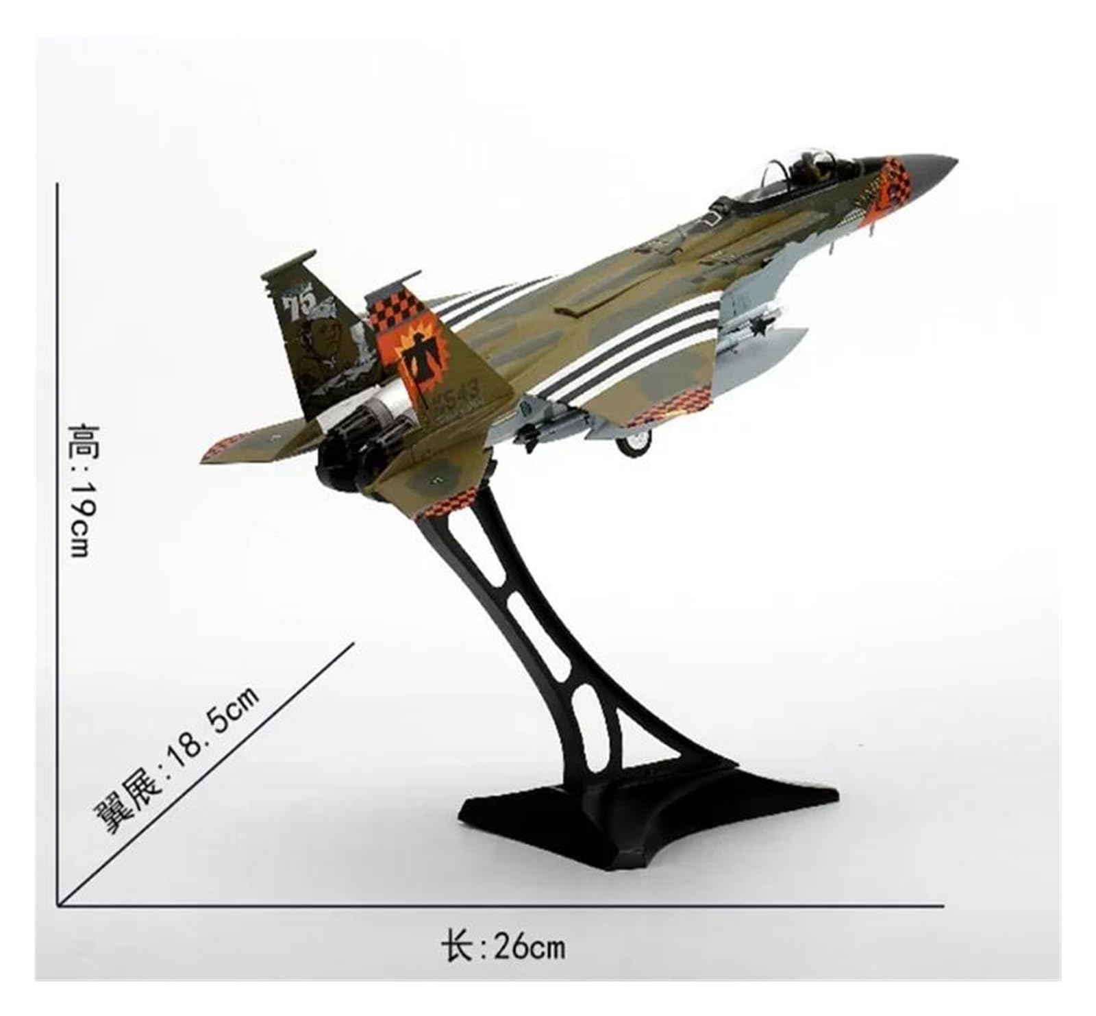Must-Have for Collectors 1/72 per F15 F-15C F-15 con Supporto da Caccia pressofuso in Lega di Metallo Modello di Aereo per Aerei Kit di Costruzione di Modello Verde (Verde A)