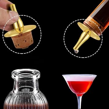 Dasher Tops,Glass Bottle Stoppers, Plastic Funnel for Bitters Bottle (4 Pack)