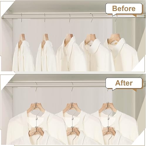 Miniatura 3 de Sosation 45 ganchos extensores para colgar ropa, ganchos para ahorro de espacio, ganchos de metal, mini gancho en cascada, clips extensores para