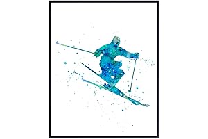 Watercolor Ski Print For Wall Art