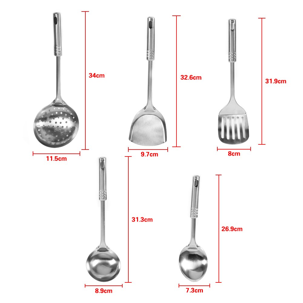 Küchenutensilien-Set, Kochutensilien-Set, 5-teilig, multifunktionales Küchenutensilien-Set, Löffel, Schaufel, Spatel, Kochutensilien (1)