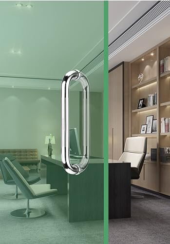 Miniatura 4 de WANLIAN Hardware - Tirador tubular de puerta de ducha de 8 pulgadas para puertas de ducha sin marco, con arandelas (mango de 8 pulgadas) (plateado)