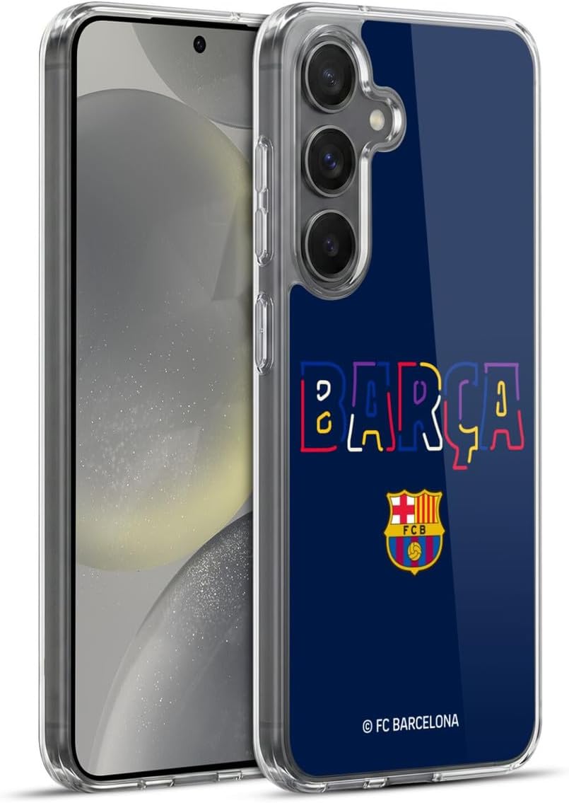 Head Case Designs Officially Licensed FC Barcelona Neon Barca Graphics Soft Gel Case Compatible with Samsung Galaxy S24+ 5G