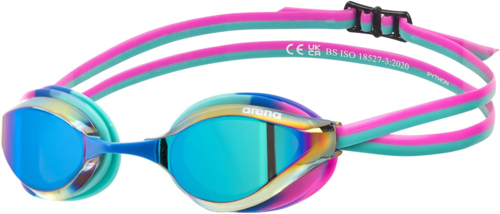 Unisex Python Racing Swim Goggles for Men and Women Anti-Fog No Leak Max Comfort Dual Strap, Mirror/Non-Mirror Lens