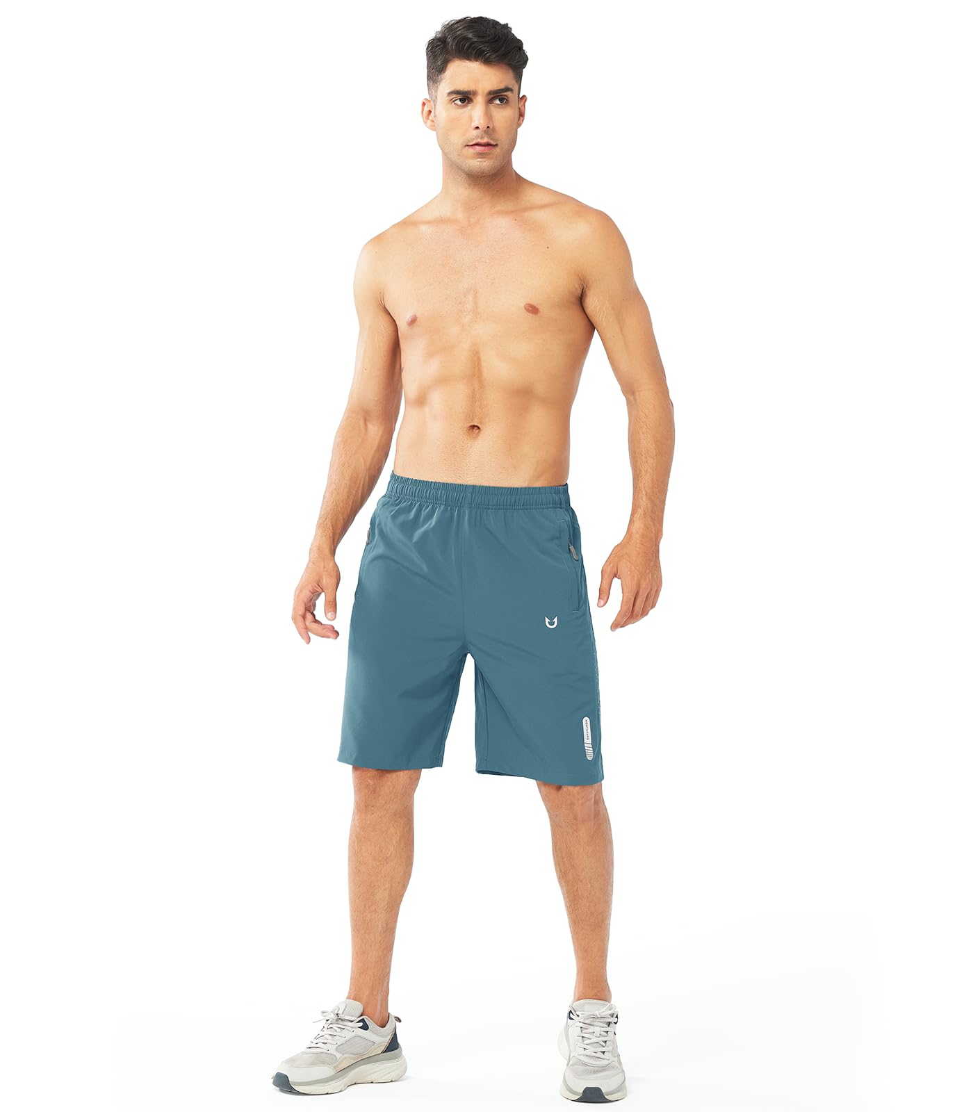 AHTJRT Mens Lightweight Quick Dry Athletic Running Shorts For Workout Sports Gym Basketball Hiking Beige M - View #3