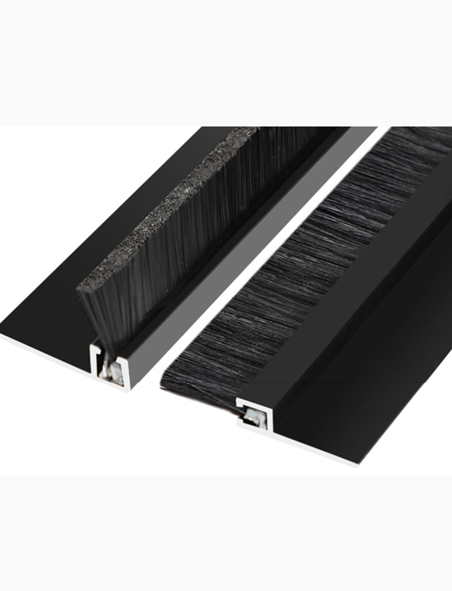 Generisch Türbürstendichtung, 2 Stück H/F Typ Aluminiumlegierung | Universelle Staub- und Zugluftbarriere | Wetterfest für Haushalt und Industrie | Einfache Montage, 20 cm Länge