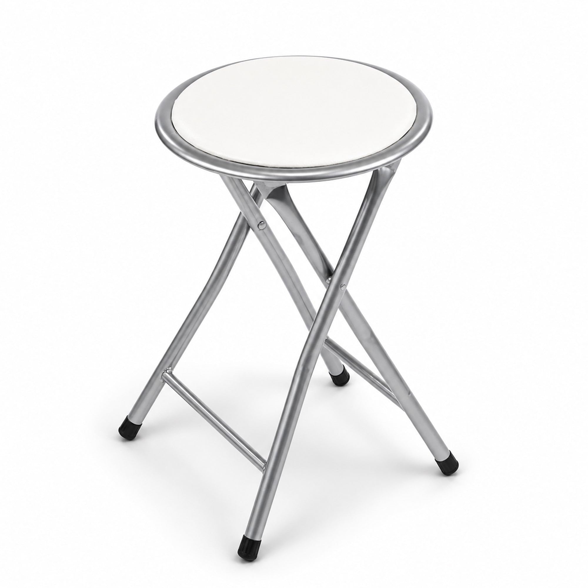 Oypla White Padded Folding Breakfast Kitchen Bar Stool Seat
