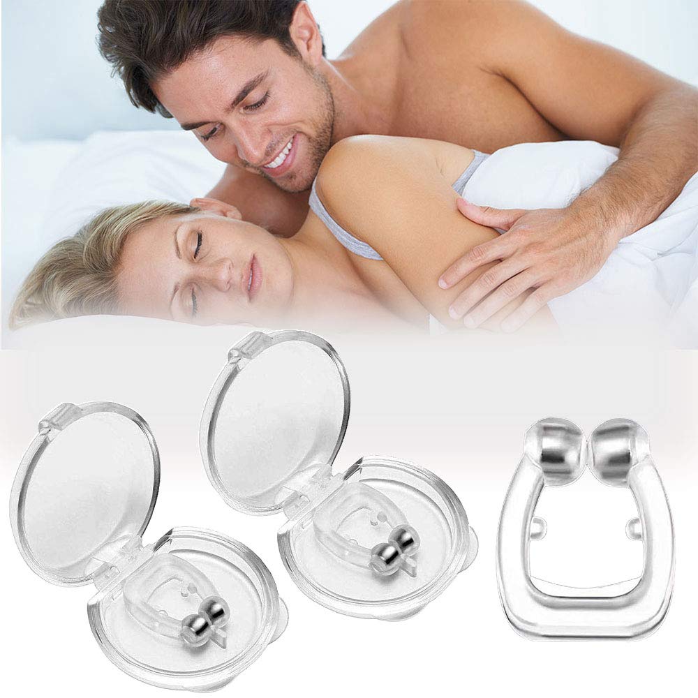Anti Snoring Devices, Snoring Stop Silicone Magnetic Anti Snore Nose Clip, Stop Snoring Comfortable Professional Sleeping Aid Relieve Snore for Men Women (2 PCS)