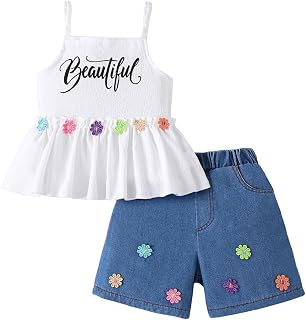 Hopscotch Floral Applique Denim Shorts Set Price In India