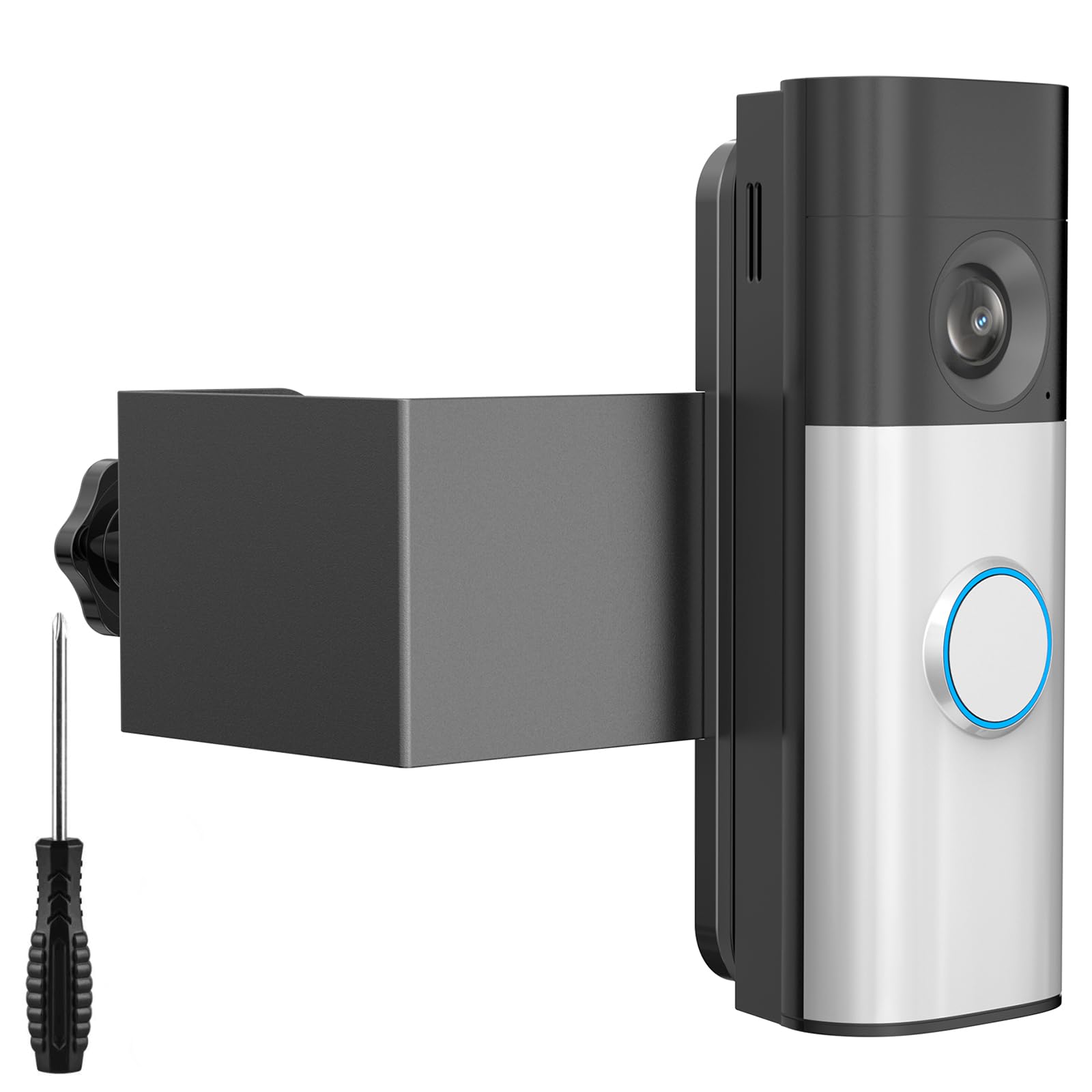 Anti-Theft Blink Doorbell Mount, No Drilling Metal Door Mount Only for All-new Blink Video Doorbell(2nd Gen), No Cover Doorbell Bracket Holder for Rental Apartment Condo