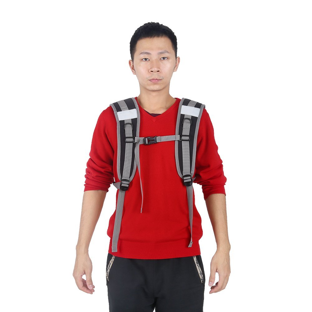 Correa de Bolsa, 1 Par de Nailon Duradero Mochila Correas de Hombro Cinturón de Hombro Ajustable Cinturón de Cintura Piezas de Reparación Accesorios de Mochila (Negro)