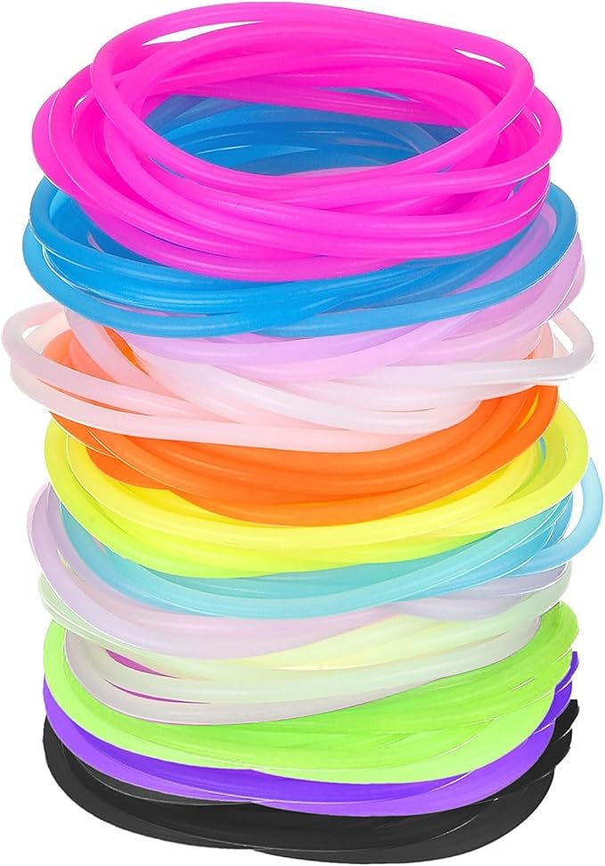 120 Pieces Silicone Jelly Bracelets Rainbow Glow Bracelets for Party Favors, Adults,Girls (12 Colors)