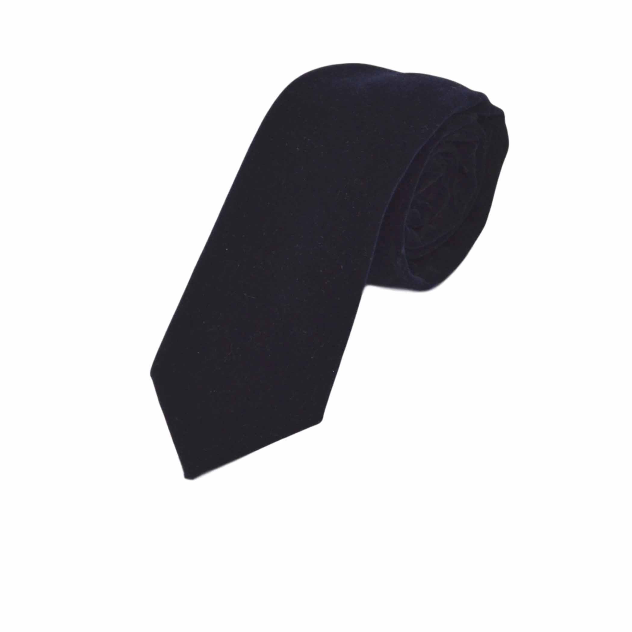 King & Priory Luxury Navy Blue Velvet Tie