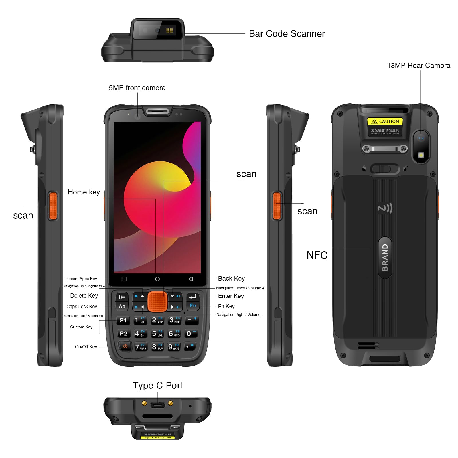 Kayoote S2 Scanner Di Codici A Barre Android 13 – PDA Portatile Con Motore K1, Lettura 1D/2D, Touchscreen HD 4", Wi-Fi & 4G LTE – Ideale Per Magazzino, Logistica & Tracciamento Asset