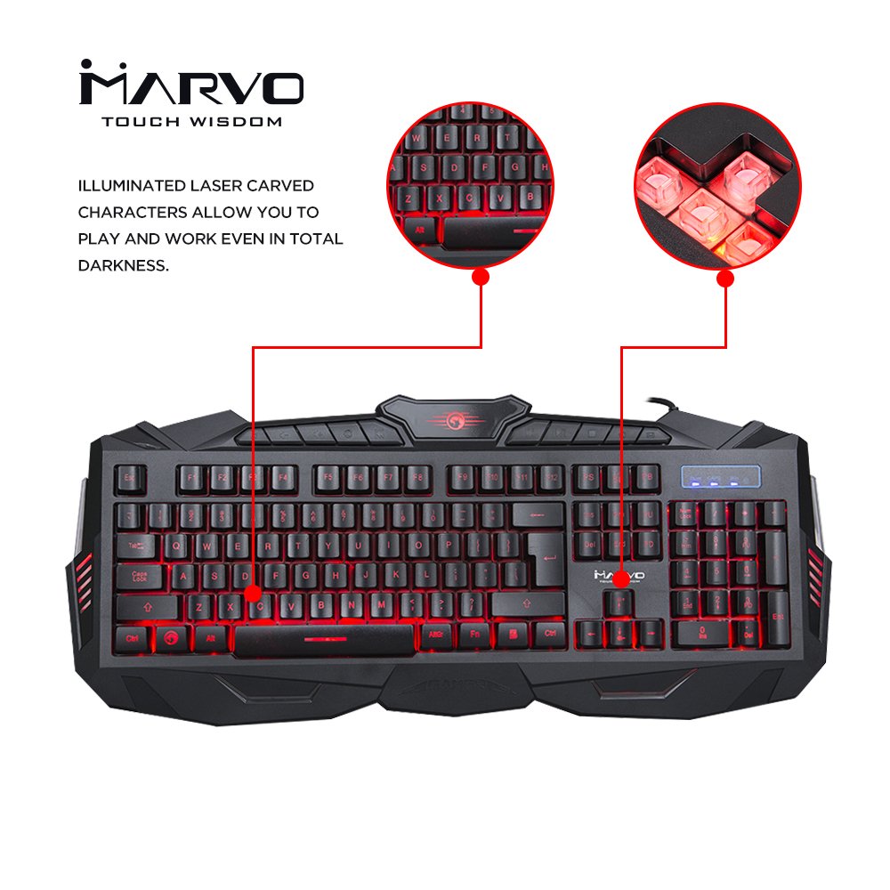 Marvo K400 Led Usb Gaming Keyboard With Color Backlit