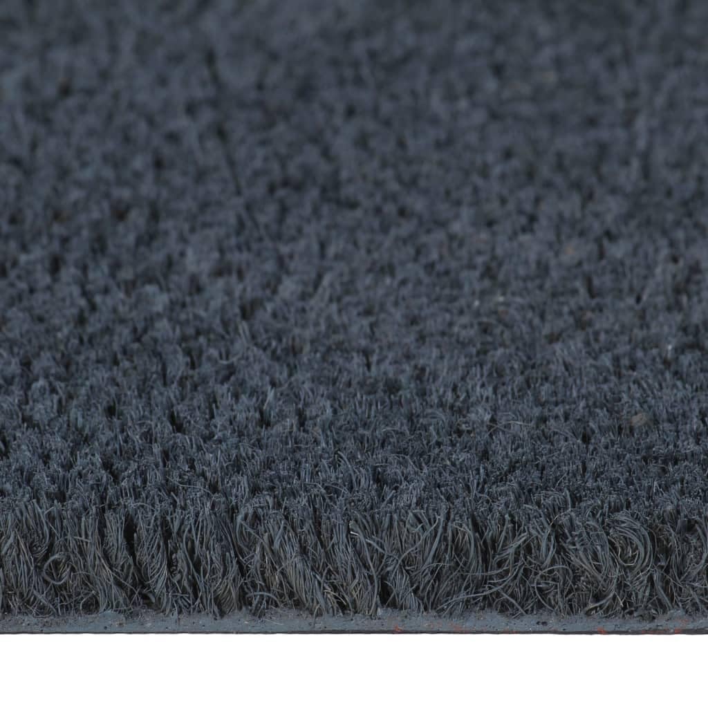 Fußmatte Dunkelgrau 40x60 cm aus Kokosfaser getuftet, Schmutzfang Abtreter vor der Haustür, rutschfeste PVC Unterseite für Flur Balkon Terrasse draußen drinnen