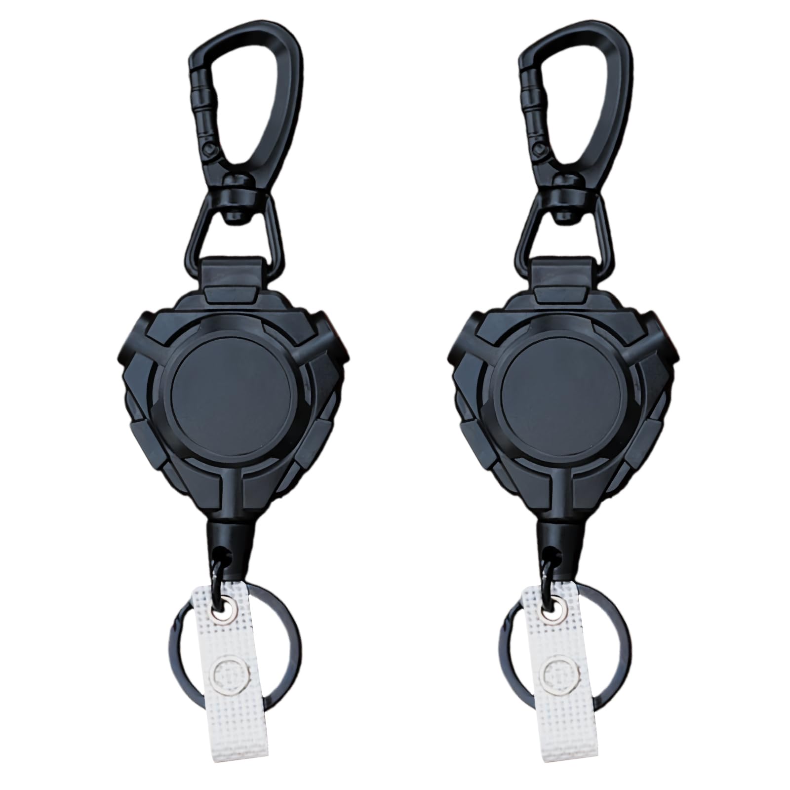 Vinspire Unisex Black Retractable Keychain (2Pcs), Heavy Duty Carabiner Badge Holder With 80Cm Steel Retractable Cord For Retractable Keyring,