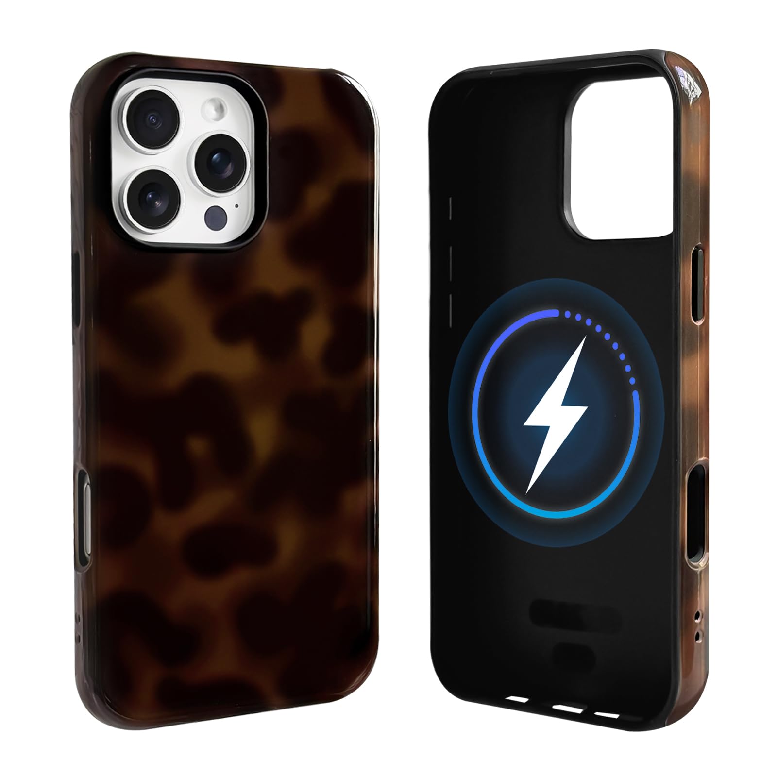 NITITOP for iPhone 16 Pro Case Magnetic Cute Leopard - Brown