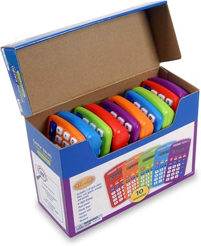 Miniatura 3 de EAI Education CalcPal EAI-80 - Calculadora solar básica, doble potencia para escuela, hogar u oficina: varios colores, juego de 10