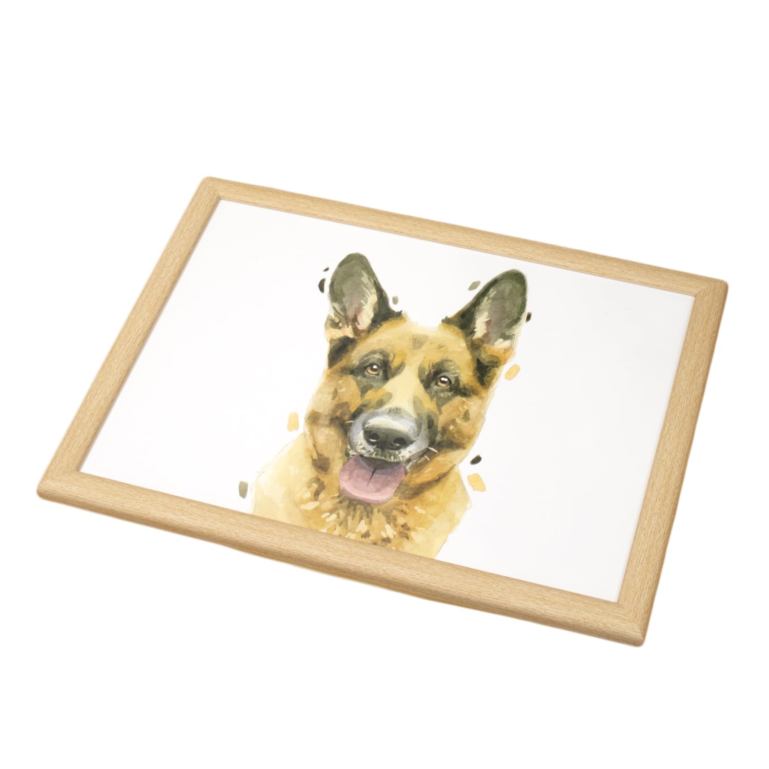 German Shepherd Face Lap Tray 44x34cm Cushioned Lifelike Dog Pet Art Serving Bean Bag