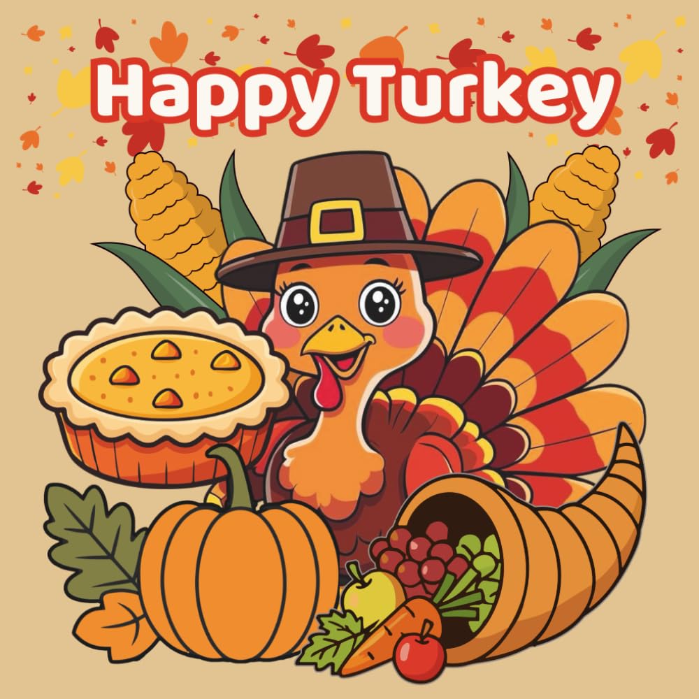 Happy Turkey Time: A Fun Thanksgiving Coloring Book for All Ages