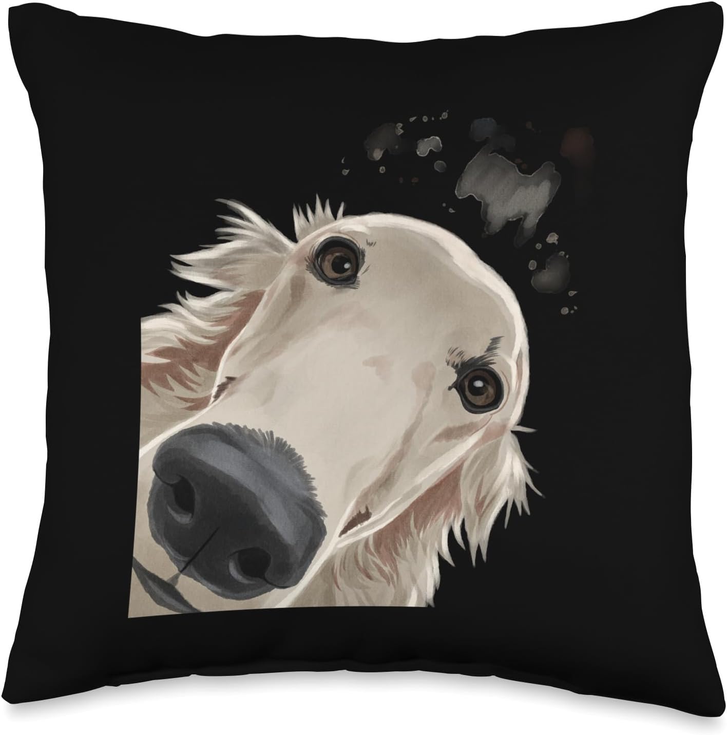 Curious Dog Barsoi Throw Pillow