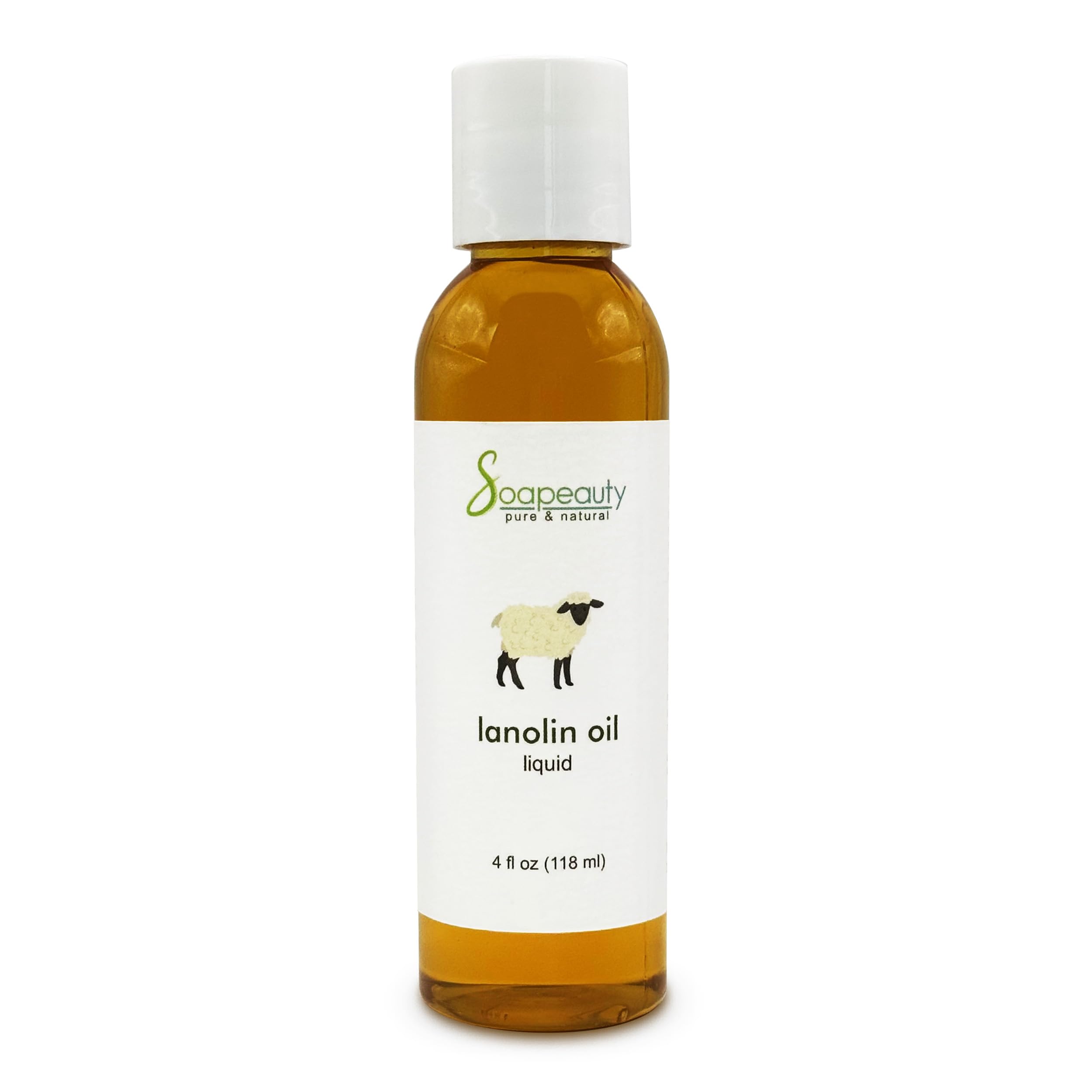 Soapeauty LANOLIN OIL Cold Pressed Unrefined | 100% Natural Available in Bulk | Carrier for Essential Oils, Face, Skin, Hair Moisturizer, Soap Making | (4 oz)
