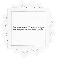 Vista 17 de Five Star Funny Snarky Quotes Servilletas de cóctel de algodón blanco 50 servilletas desechables de lujo con citas ingeniosas de bar