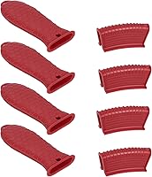 Vista 1 de uxcell 8 fundas de mango de sartén de hierro fundido, soporte de mango caliente de silicona, fundas antideslizantes resistentes al calor para sartén