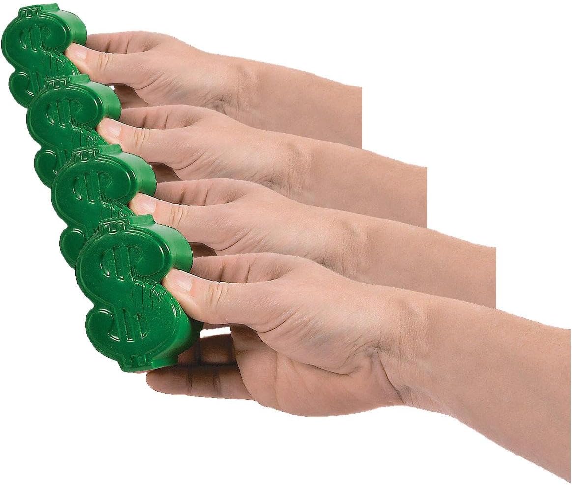 Dollar Sign Stress Toy - 12 Pieces - Educational and Learning Activities for Kids