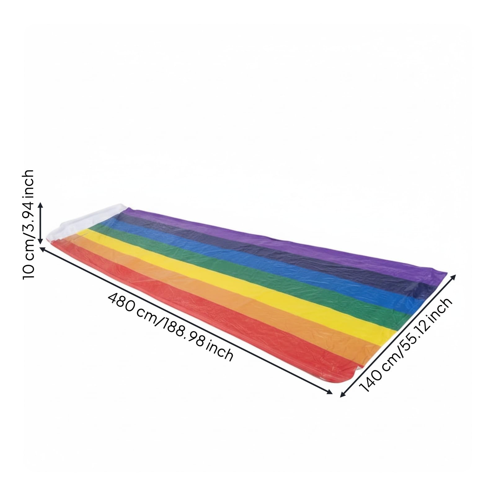 Tapis Glissant Aquatique Extérieur Toboggan Aquatique Pelouse Gonflable Glissa Ventrale pour Enfants, Familles, Glissade D Eau Arc-en-Ciel Double