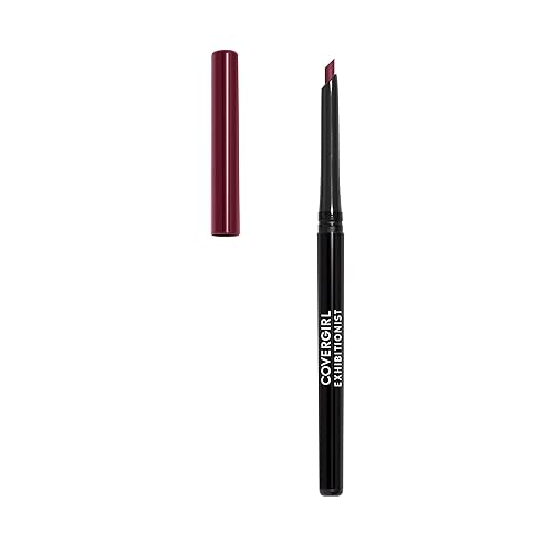 COVERGIRL Exhibitionist - Delineador de labios sin cartar, rojo granate 225, 0.012 onzas (paquete de 4)