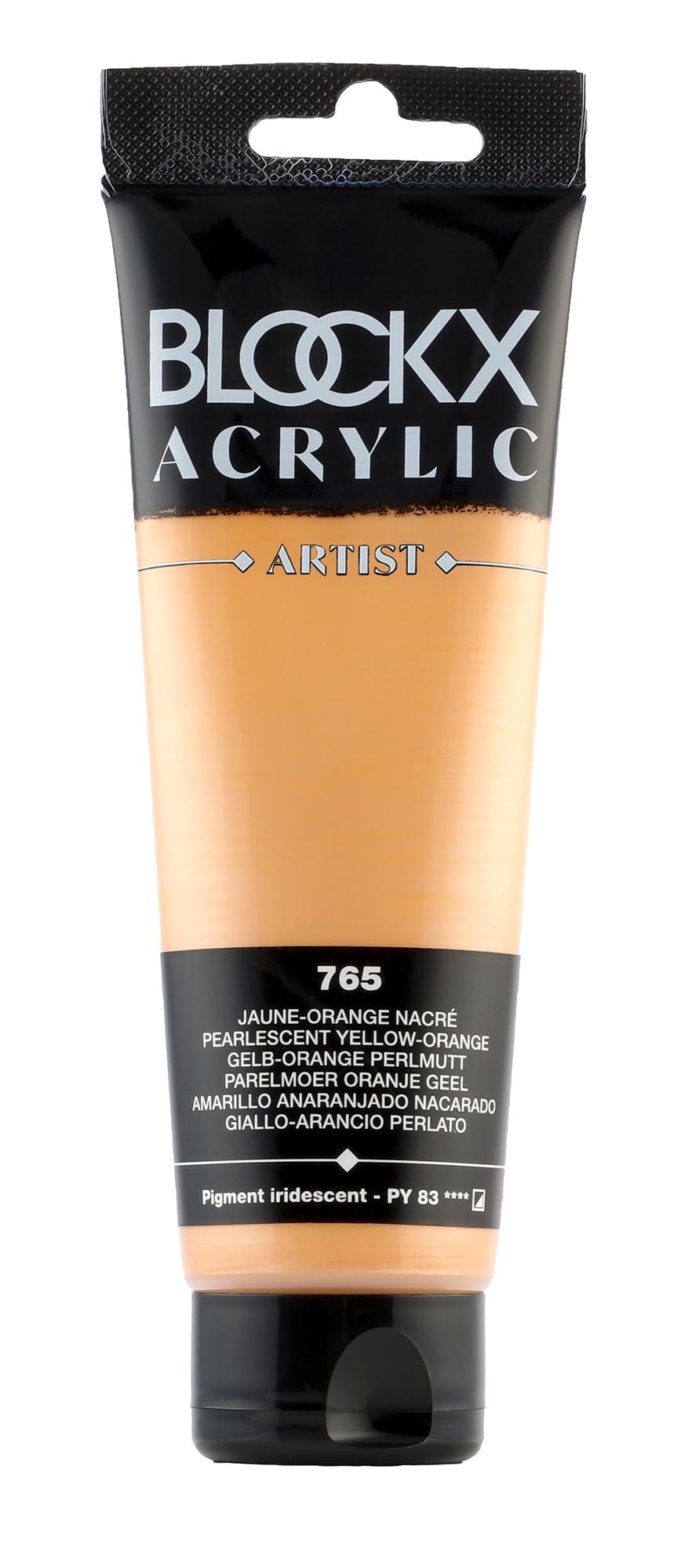 Blockx 60765BXC Acrylique Fine Semi-opaque et Satinée - Jaune-orange nacré Pigment iridescent/PY 83-120ml
