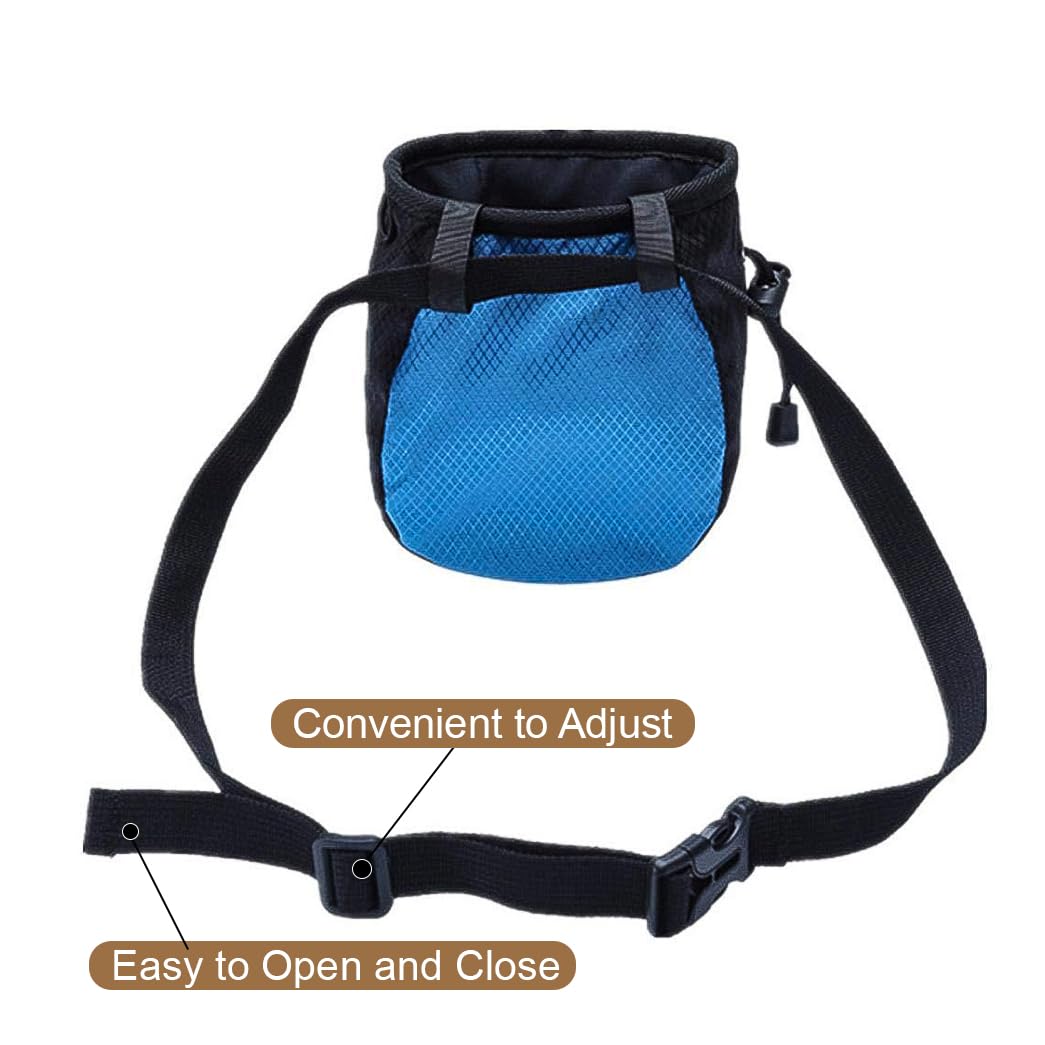 Bolsa de tiza azul para escalada de magnesio con cinturón ajustable y cordón