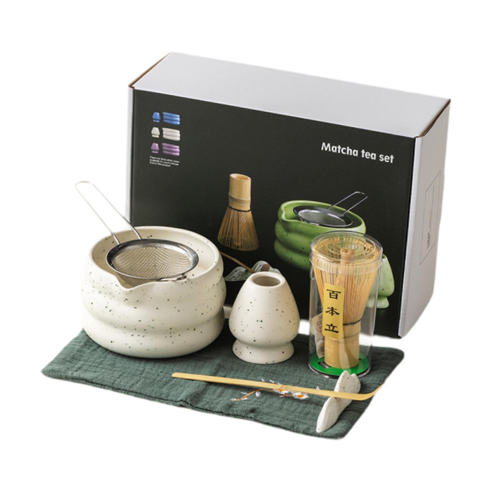 ATORSE™ Matcha Whisk Set Ceramic for Tea Lovers Matcha Gift Tea Ceremony Matcha Bowl White 7 piecs|Home & Garden|Food & Beverages|Tea