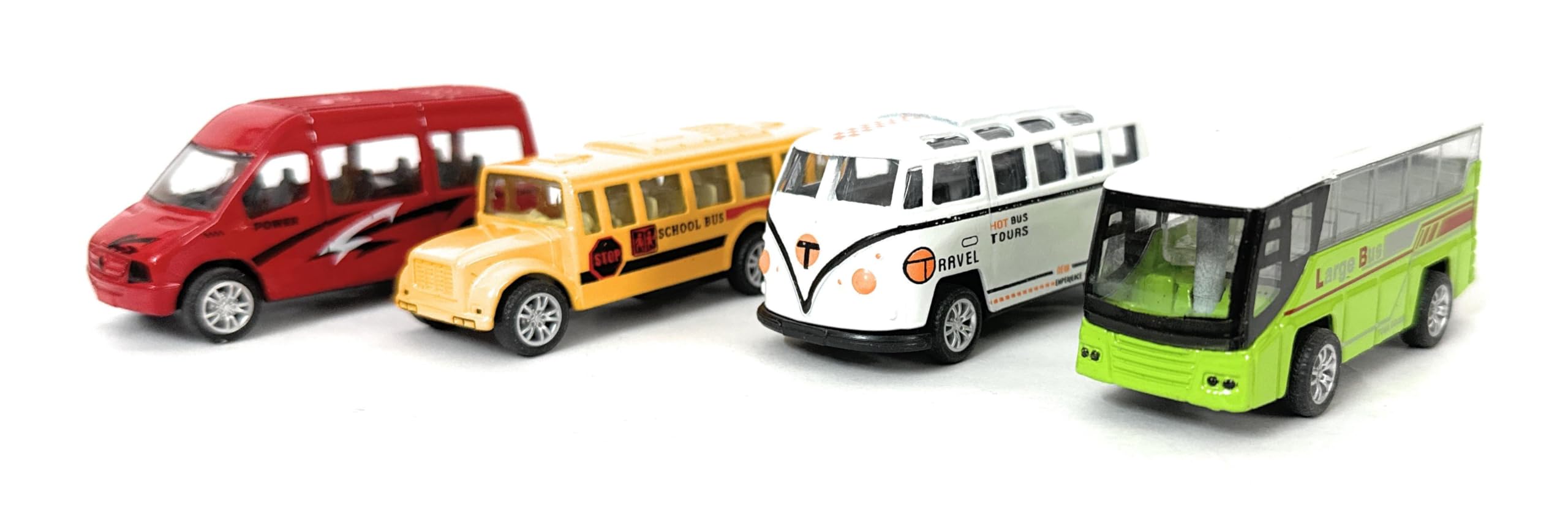 TD CREATIONS Set of 4 Metal Die-Cast Friction Powered Pullback Buses School Bus Traveller Tourist Bus - Durable Toy Buses for Kids (B0D9TZ1Y3S) Amazon Price History, Amazon Price Tracker