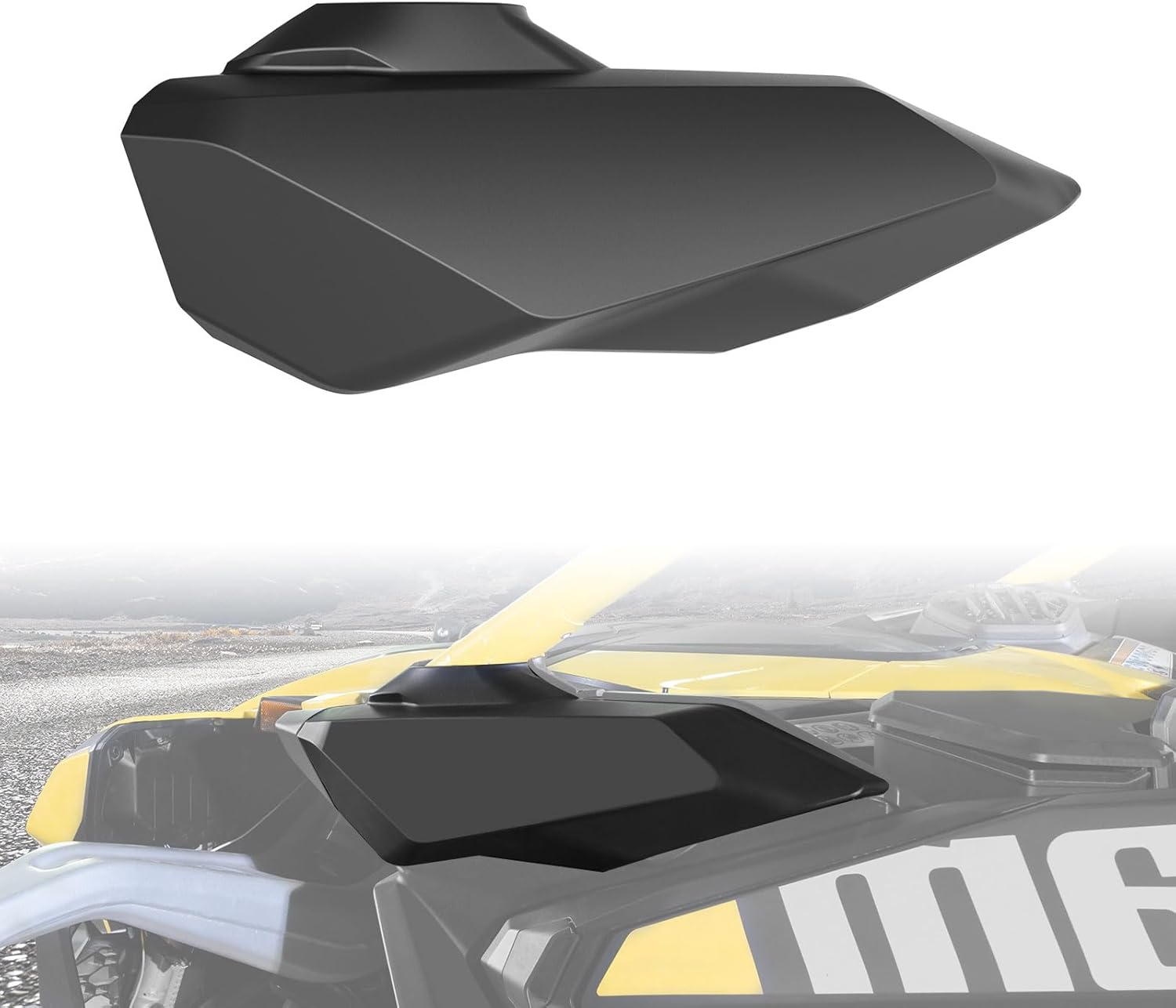 Left Lateral Gas Cap Cover for Can Am Maverick R, Driver Side Gas Cap Panel Cover for Can-Am Maverick R MAX X RS 2024 2025 All Models Accessories, Replace OEM #705017027 (1 PC)