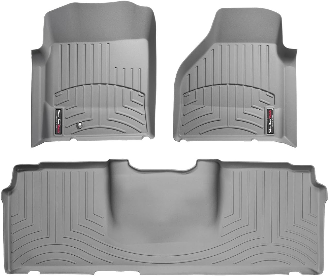 WeatherTech Custom Fit FloorLiners for Dodge Ram Truck 1500, Ram Truck 2500/3500-1st & 2nd Row (46012-1-3), Grey