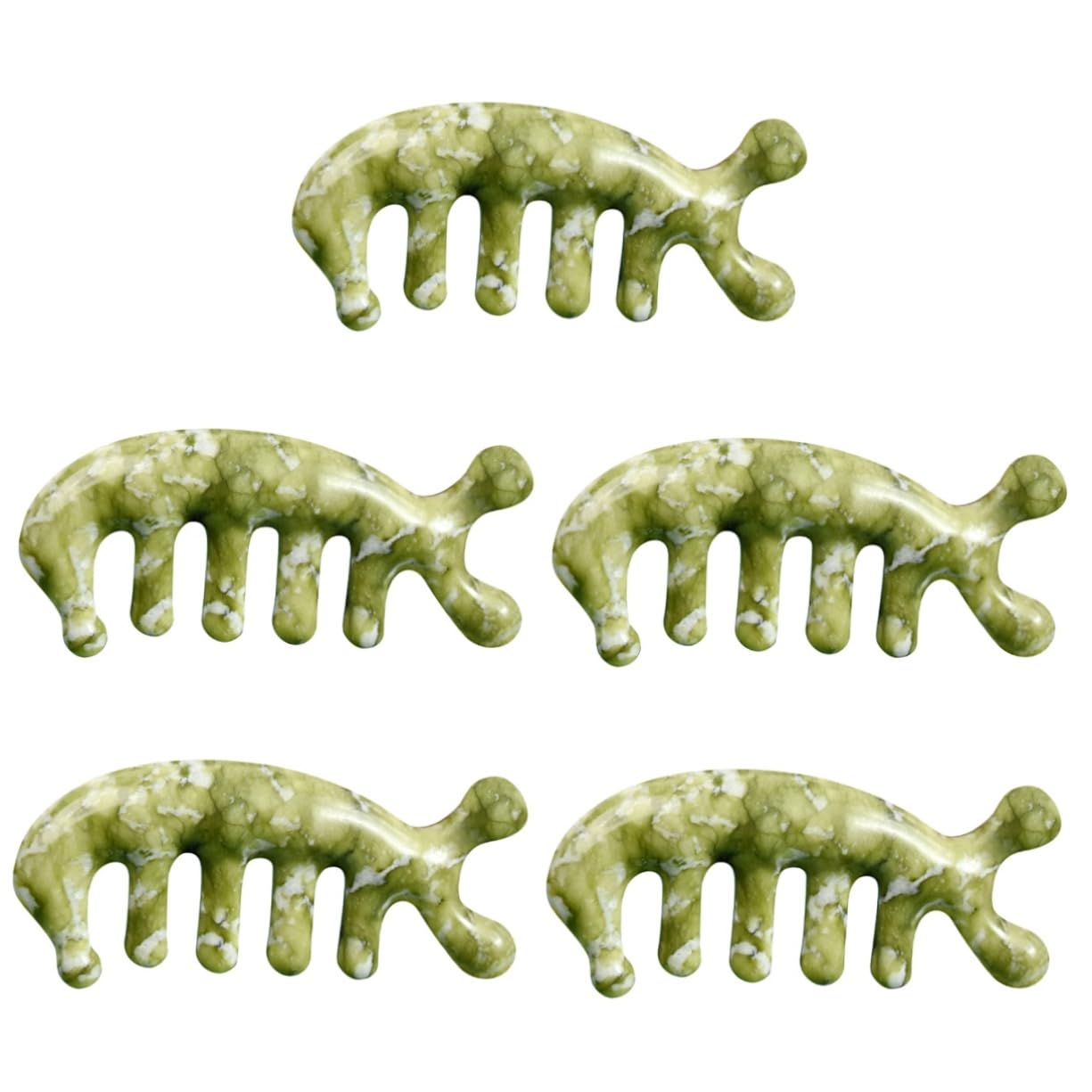 Beaupretty 5piezas Masajeador De Cabelludo De Jade Peine De Mano Diseño Herramienta De Masaje Masajeador Ergonómico Para y El Estado De Ánimo