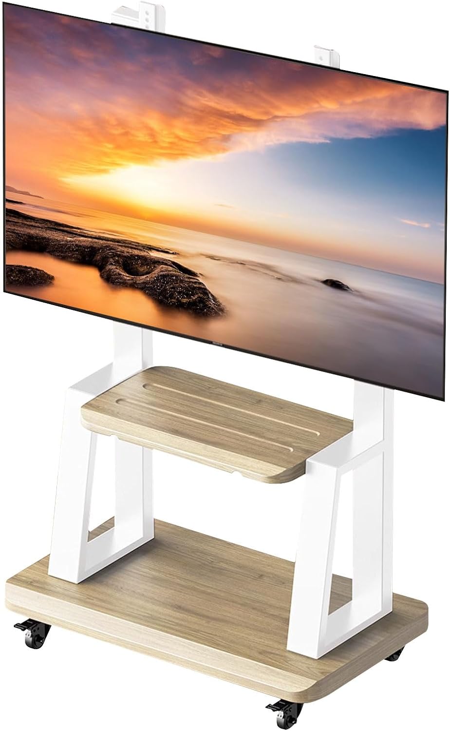 Tv Mounts Motorised Stand，TV Mounts,Mobile TV Stand with Locking Wheels 50-100 Inch Tv Mount on Wheels，tv Cart Rolling Tv Stand，Flat Panel Portable Swivel Floor TV Stand Rolling TV Cart 1080