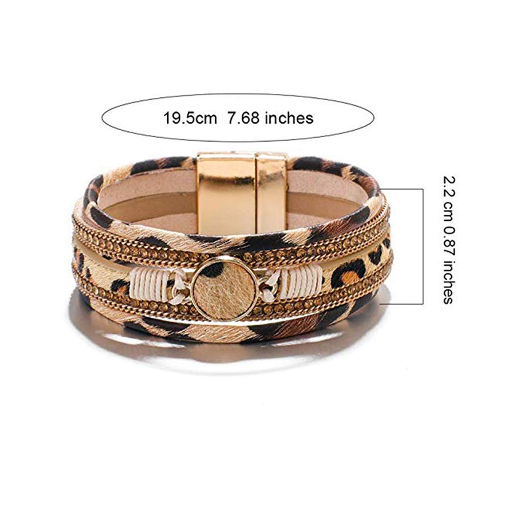 Bracciale con ciondolo leopardo in oro, bracciale elastico con perline in acciaio inossidabile - Italia