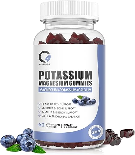 ORGEUOS Gomitas de potasio y magnesio - para el corazón, el sistema inmunológico, los músculos y la salud ósea - con Magensium 320mg, potasio 200mg disponible en Yaxa Colombia