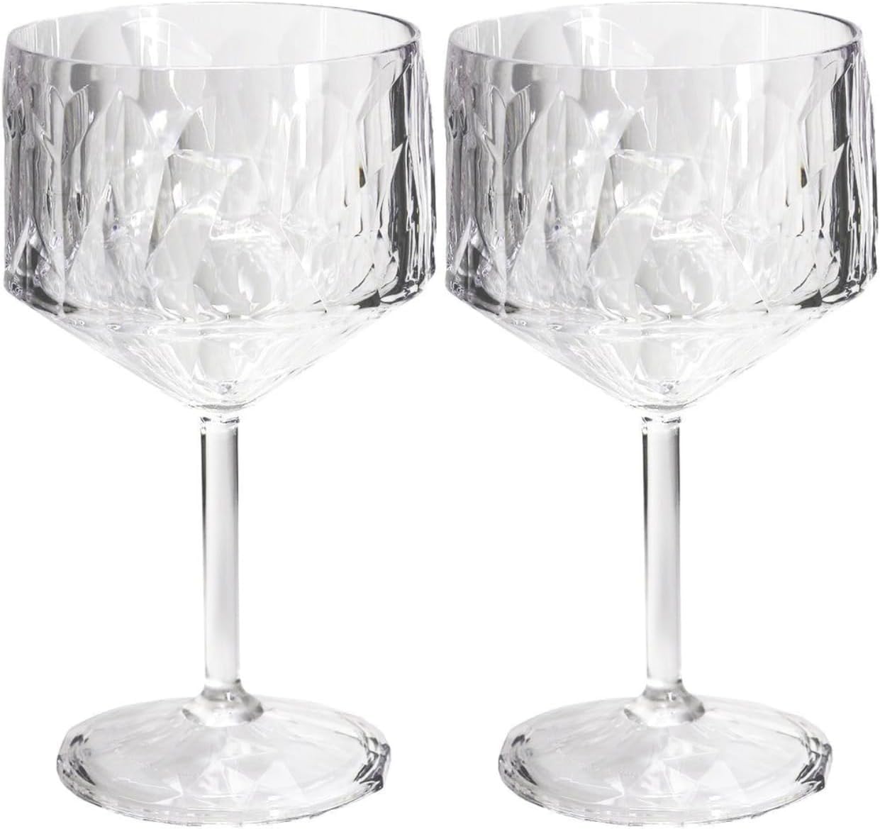 koziol Superglas Club No. 15, 2 Stück, 400 ml, Cocktail- und Gin-Glas mit Stiel aus kristallklarem Kunststoff, luxuriös, unzerbrechlich, wiederverwendbar, Party, Camping,2er Set