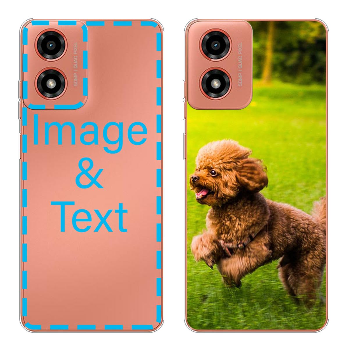 Cover Personalizzata Per Motorola Edge 40 Neo Con Foto, Testo O Logo - Custodia Morbida TPU Silicone Trasparente + Cinturino Universale Incluso - Regalo Creativo - 3